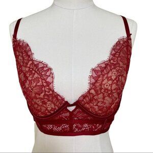 Victoria’s Secret Lace Mini Bustier in Candy Apple Size 36D EUC